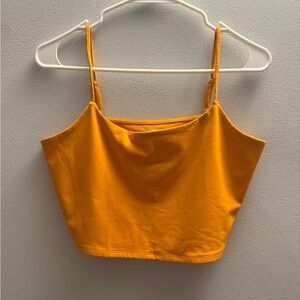 Express Women’s Large Crop Tank Express Yellow Camisole Crop Top NWT